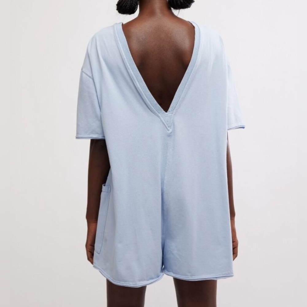 NWT Free People FP Movement Hot Shot Tee Romper - steel blue - Small, large, XL - Picture 5 of 10